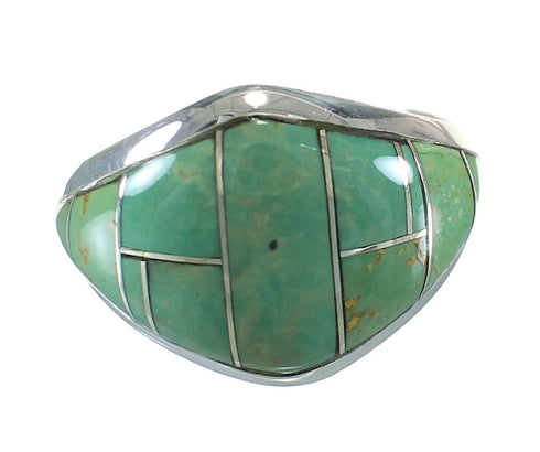 Turquoise Authentic Sterling Silver Southwestern Ring Size 5 AX88519